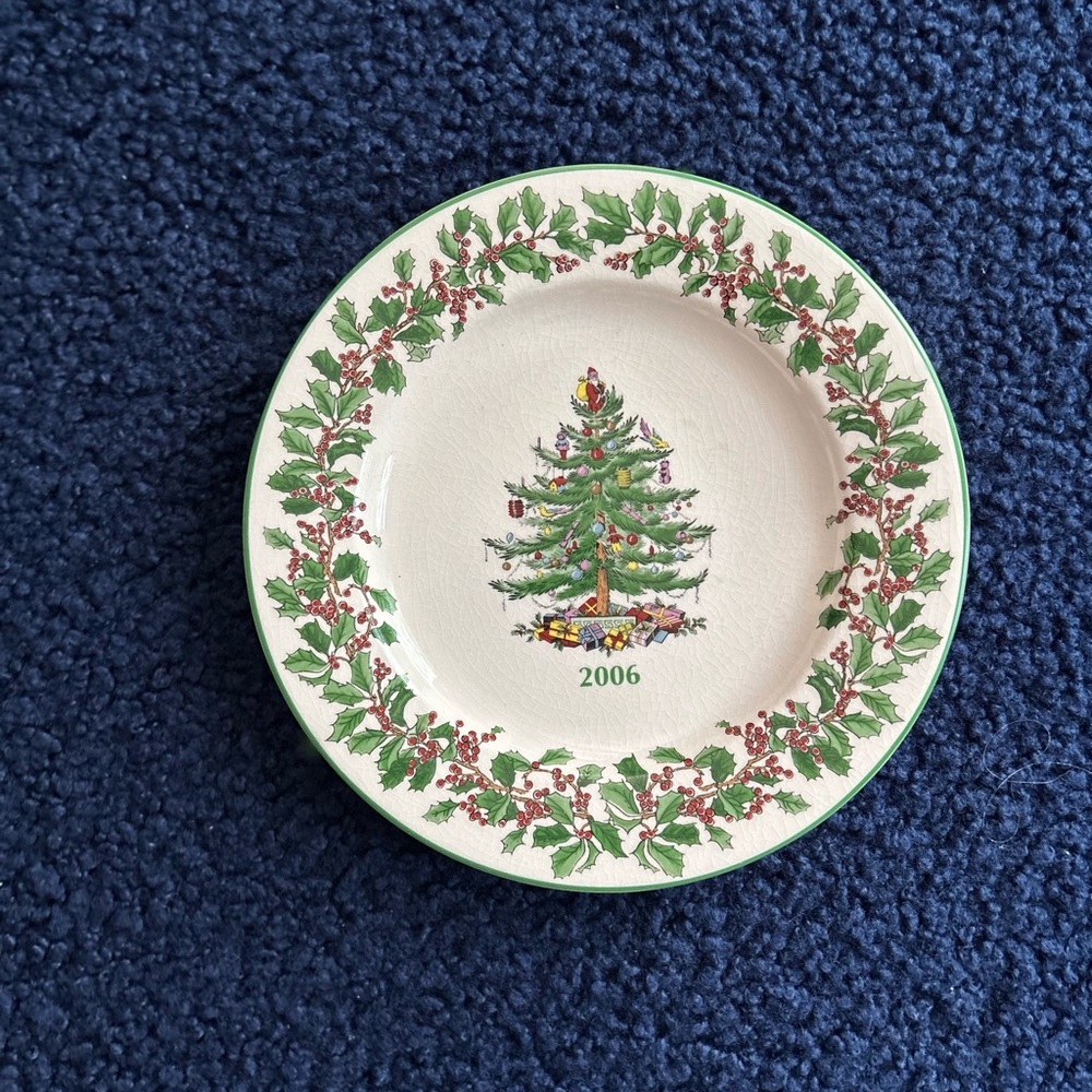 Spode🎄Christmas Tree🌲 green trim 2006 Collectors Plate - Picture 3 of 6